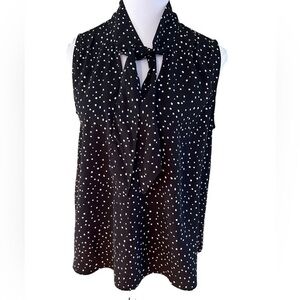W5 Polka Dot Sleeveless Top with Ties - Size Small